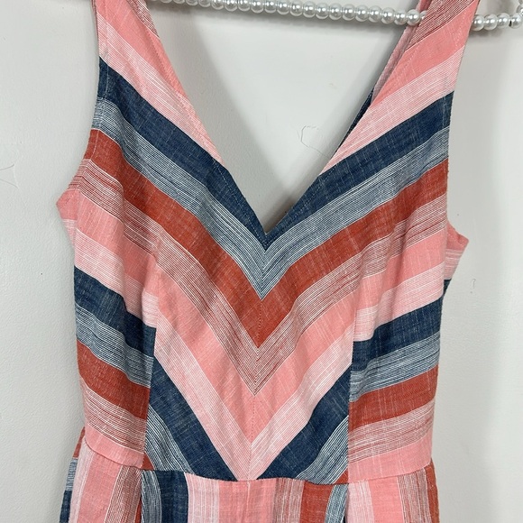 Lucky Brand Striped Blake Sleeveless Cropped Open Back Jumpsuit Romper XS - Picture 10 of 13